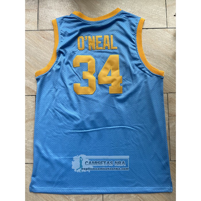 Camiseta Los Angeles Lakers Shaquille O'Neal NO 34 Mitchell & Ness 2001-02 Azul